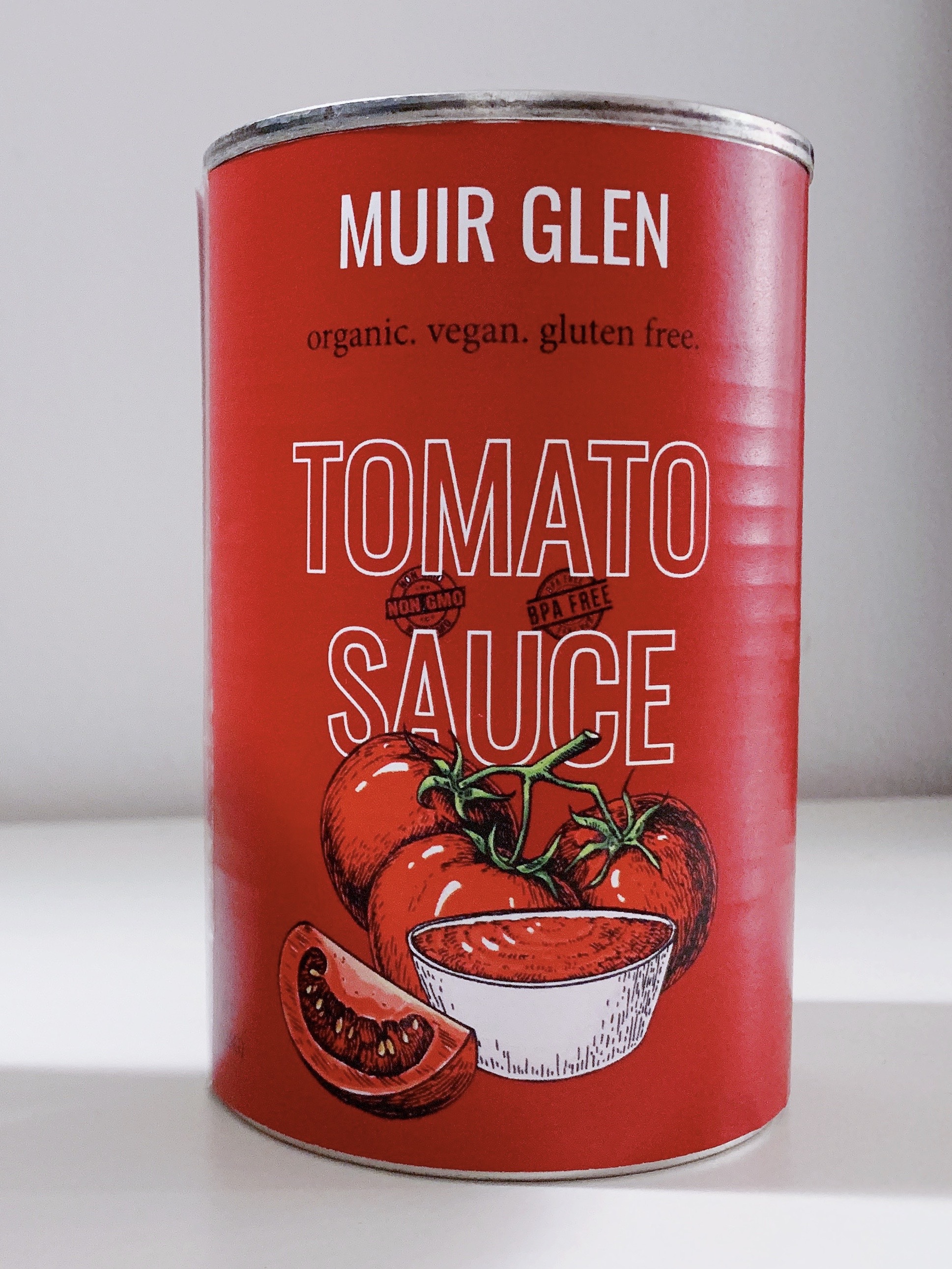 Photo of redesigned Muir Glen packaging on can