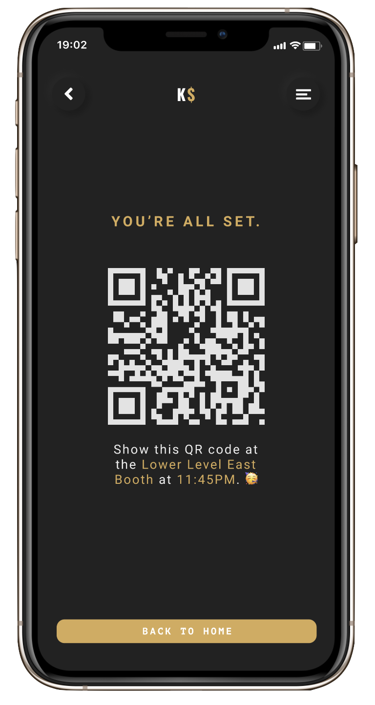 K$ Confirmation / Pickup QR Code