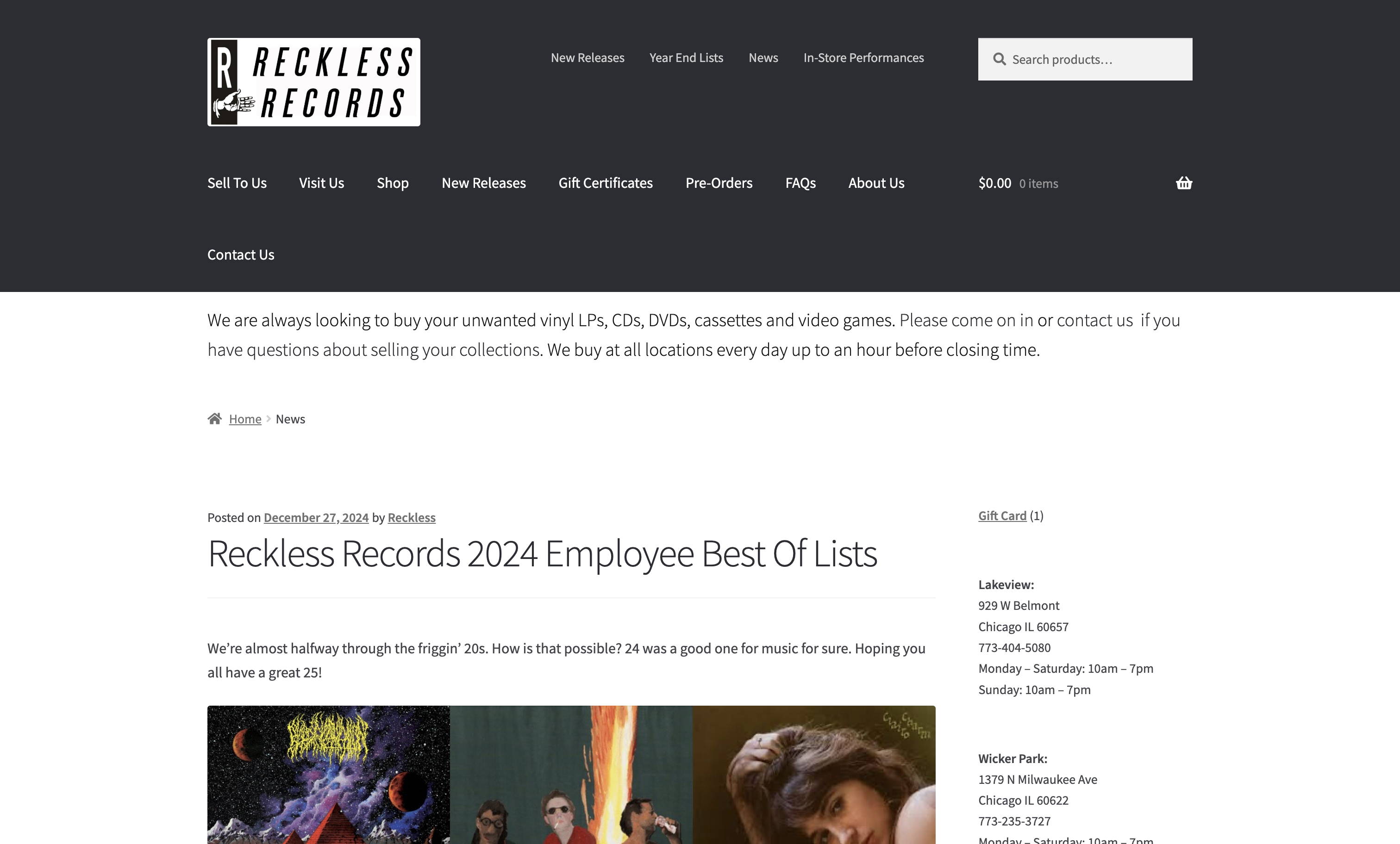 Reckless Records' other website